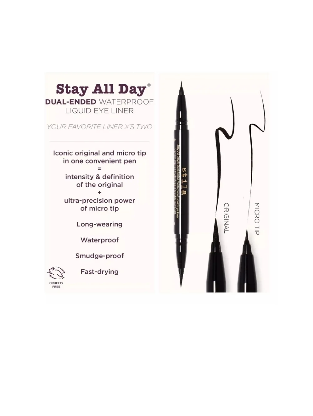 Stay All Day Dual-Ended Liquid Eye Liner: Two Colors Periwinkle & Midnight. BNIB